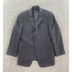 Armani Collezioni Suit Jacket 42 R Gray Wool Striped Designer Luxury Italy
